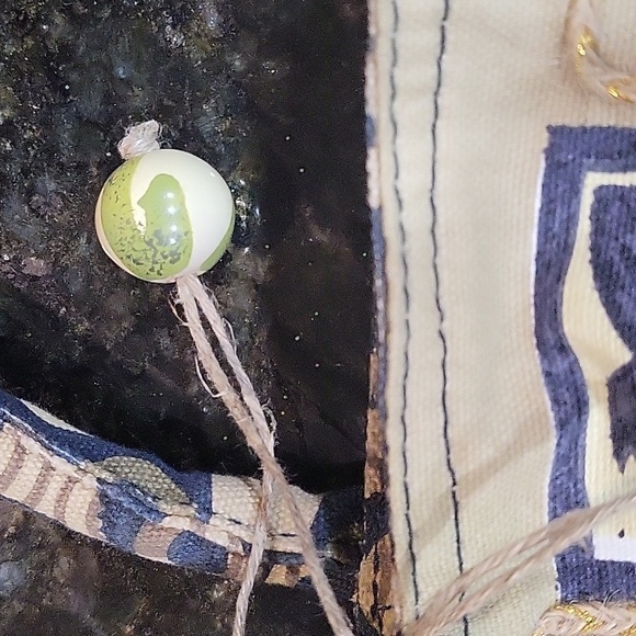 Canvas Blue, Green Tan, Orange Beach Theme Bag Purse Palm Trees, Hibiscus, Surf - Picture 6 of 14